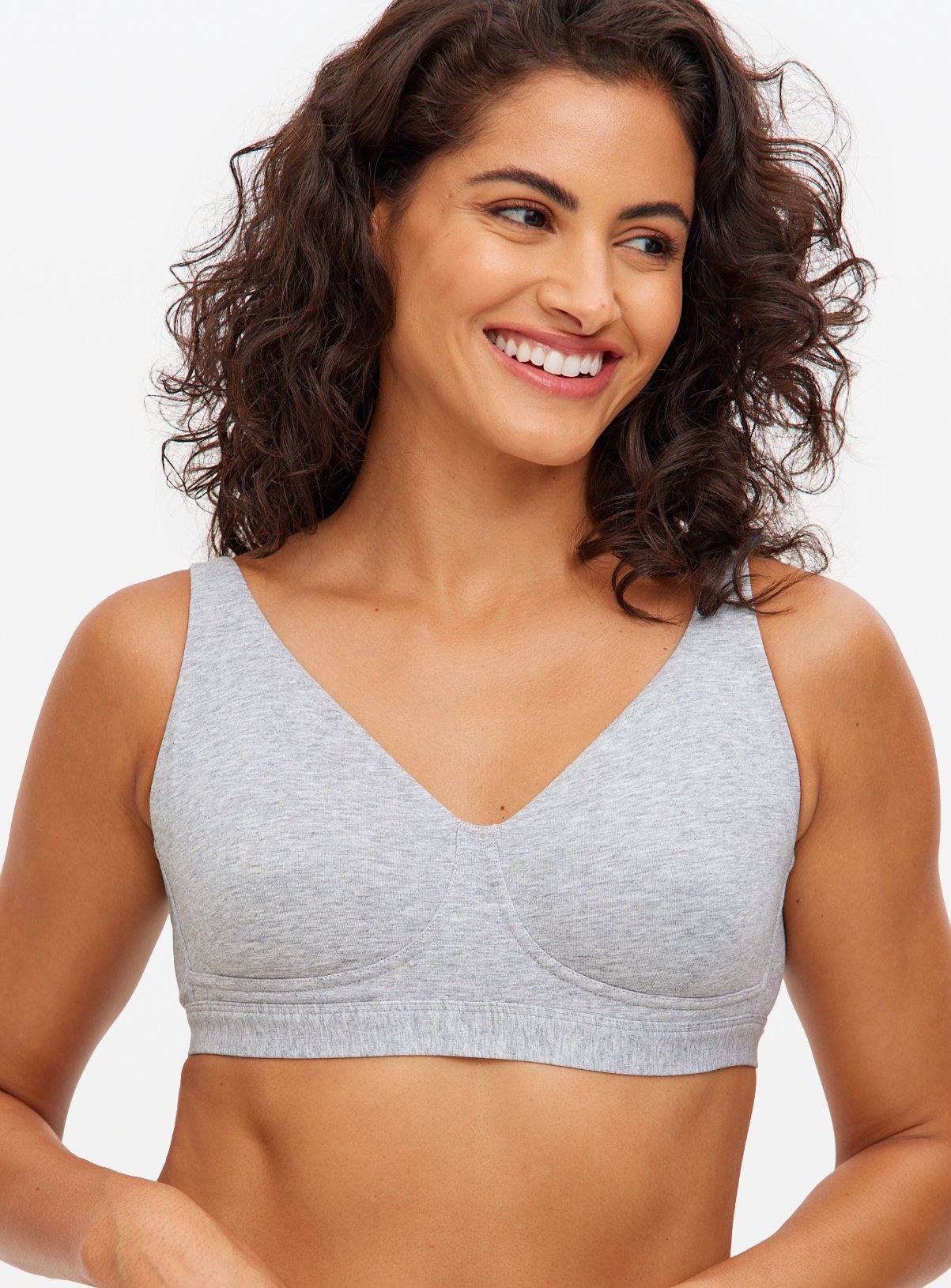 Grey & White Non-Wired Comfort Lounge Bra 2 Pack 32D - Image 2 thumbnail